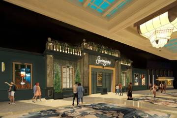 A rendering of the exterior of Swingers Las Vegas Crazy Golf Club at Mandalay Bay on the Las Ve ...