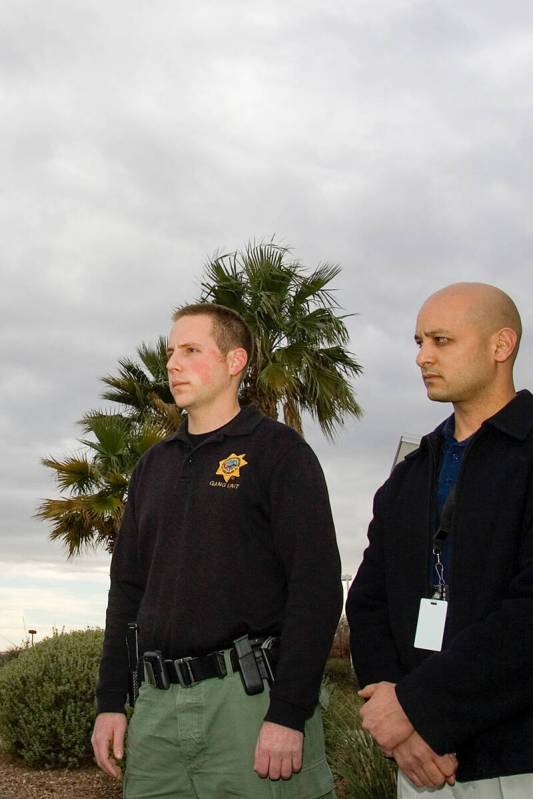 In this Review-Journal file photo, unit detectives Reggie Rader, left, and Sgt. James Signorell ...