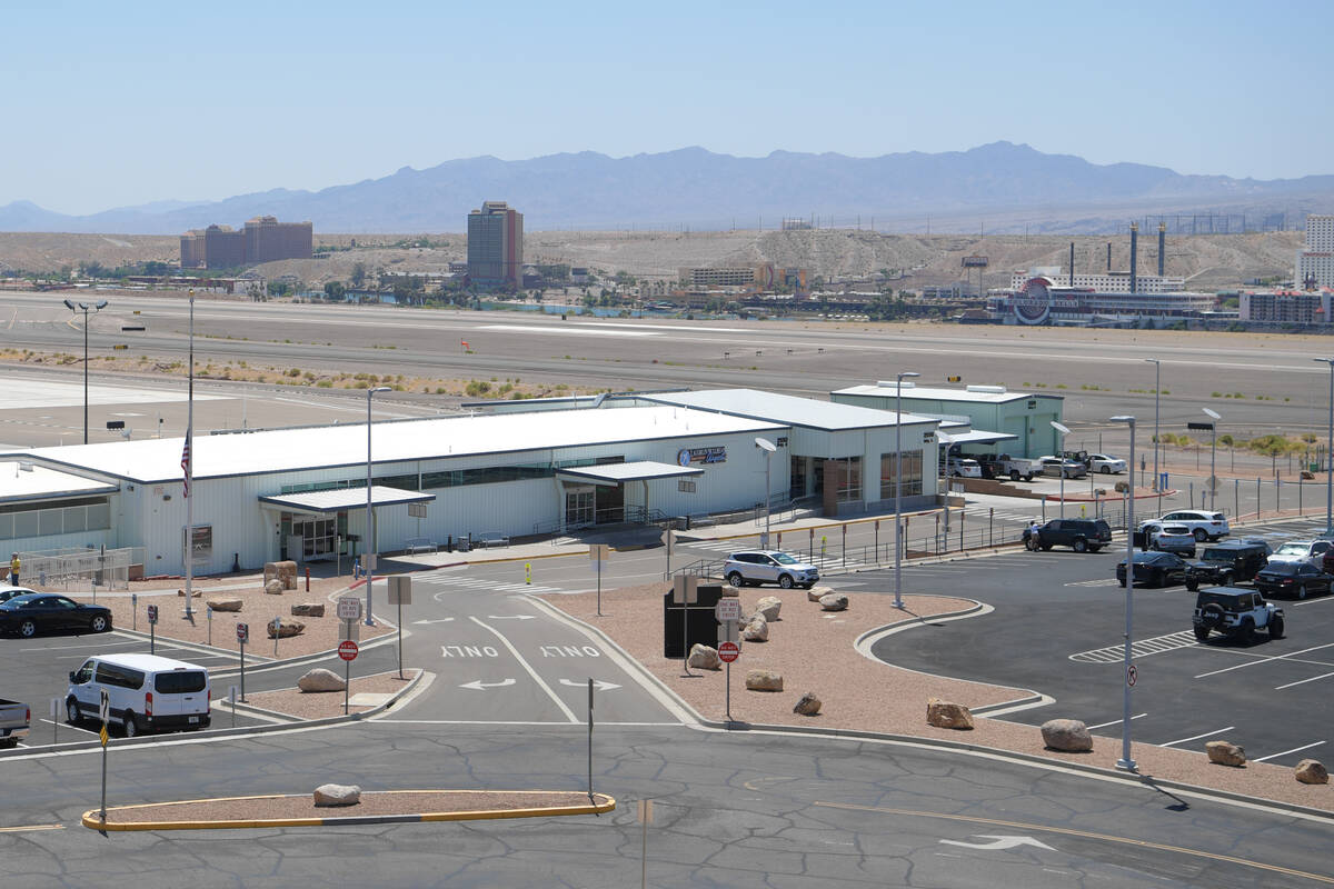 The terminal of the Laughlin-Bullhead International Airport is seen across the Colorado River f ...