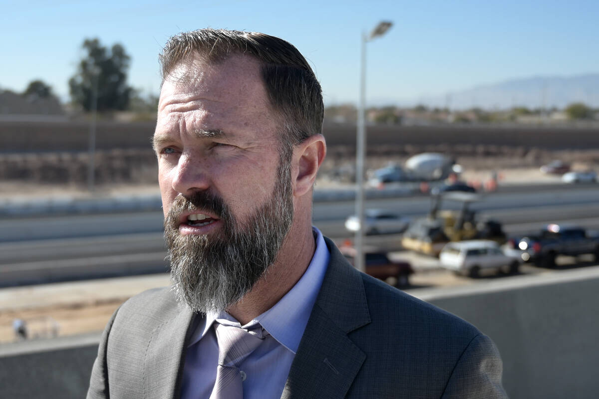 Clark County Public Works Manager Jimmy Floyd is seen at the Interstate 215 widening project be ...