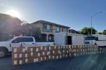 Las Vegas police seized over 800 pounds of marijuana from a home in the northwest valley on Wed ...