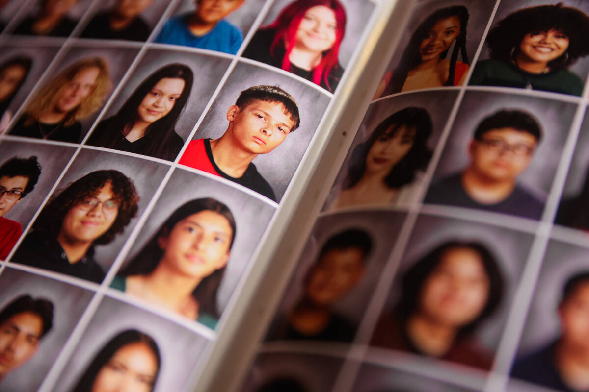 Keanu Enright, 17, is pictured in his yearbook photograph on Dec. 18, 2024, in Las Vegas. (Made ...