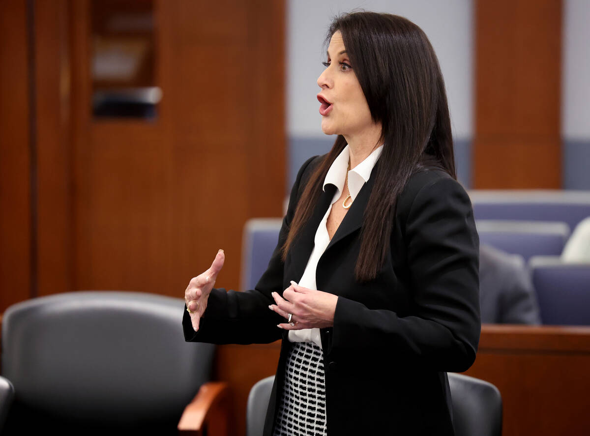 Attorney Michaelle Rafferty, who represents Fred Goldman, argues during a court hearing regardi ...