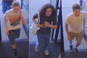 These images provided by the Metropolitan Police Department show three persons of interest in a ...