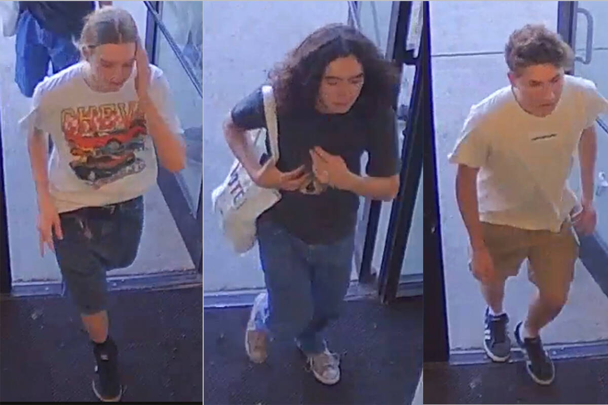 These images provided by the Metropolitan Police Department show three persons of interest in a ...