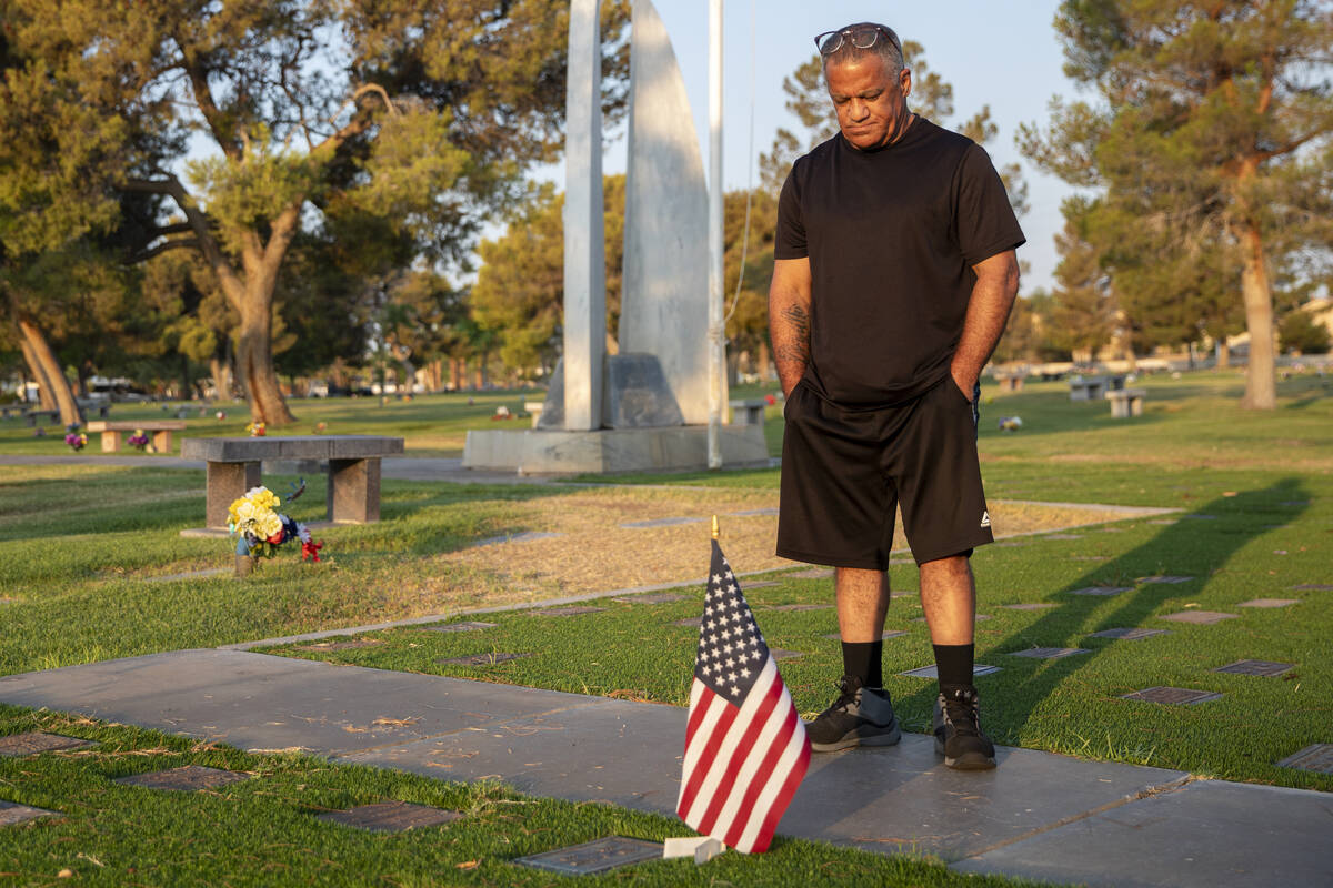 Carlos Gurri visits the grave of FBI Special Agent John Bailey at Palm Eastern Mortuary on July ...