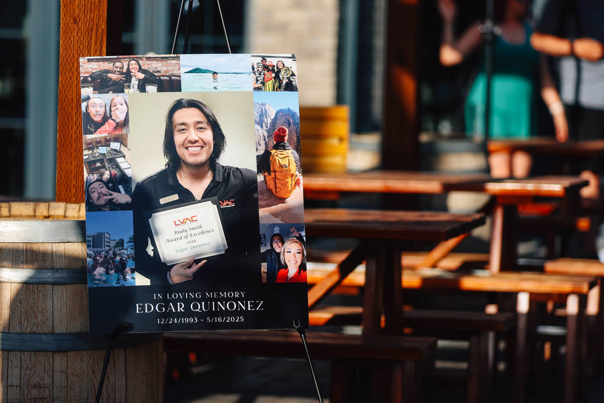 Signs are put out for a memorial gathering for Edgar Quinonez at HUDL Brewing Co. on Saturday, ...