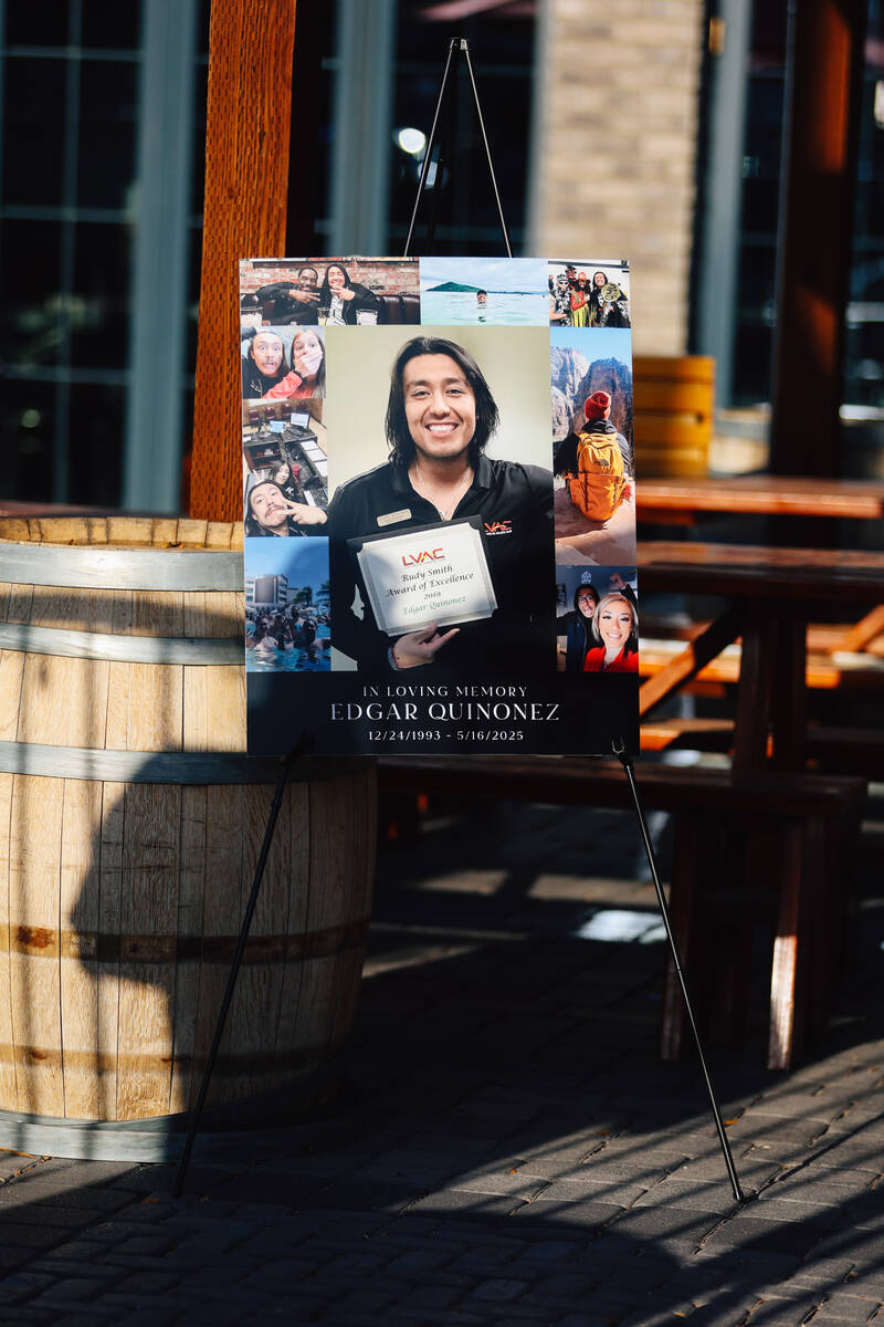 Signs are put out for a memorial gathering for Edgar Quinonez at HUDL Brewing Co. on Saturday, ...