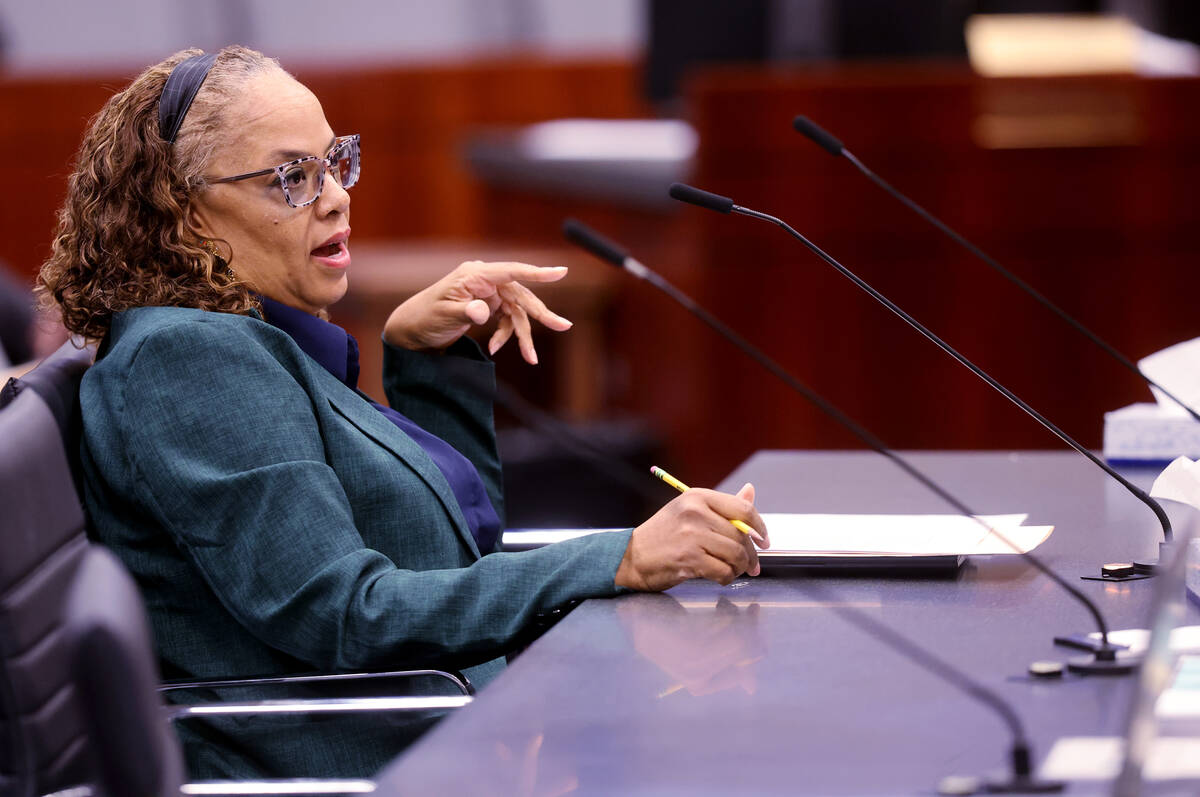 Sen. Dina Neal, D-North Las Vegas testifies about Senate Bill 173 to the Assembly Commerce and ...