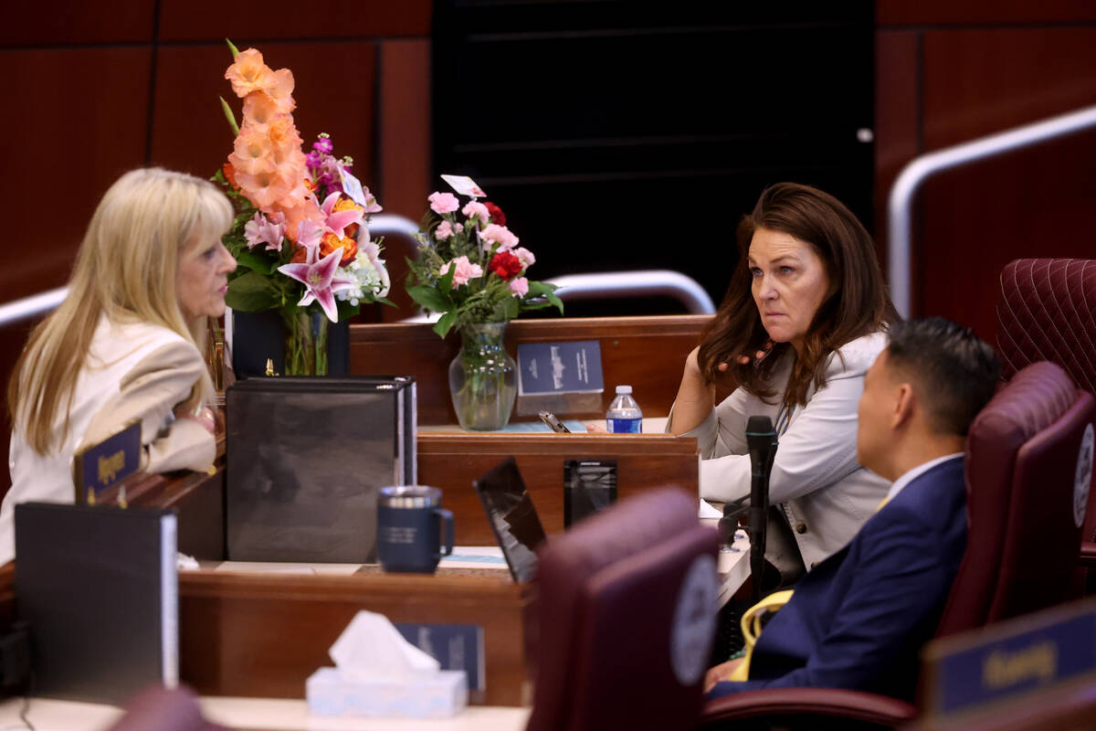 Assembly members, from left, Jill Dickman, R-Sparks, Alexis Hansen, R-Sparks and Duy Nguyen, D- ...