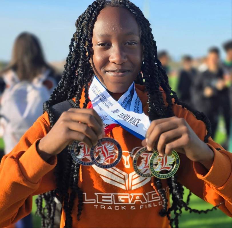 Legacy's Aniyah Burress is a member of the Nevada Preps All-Southern Nevada girls track and fie ...