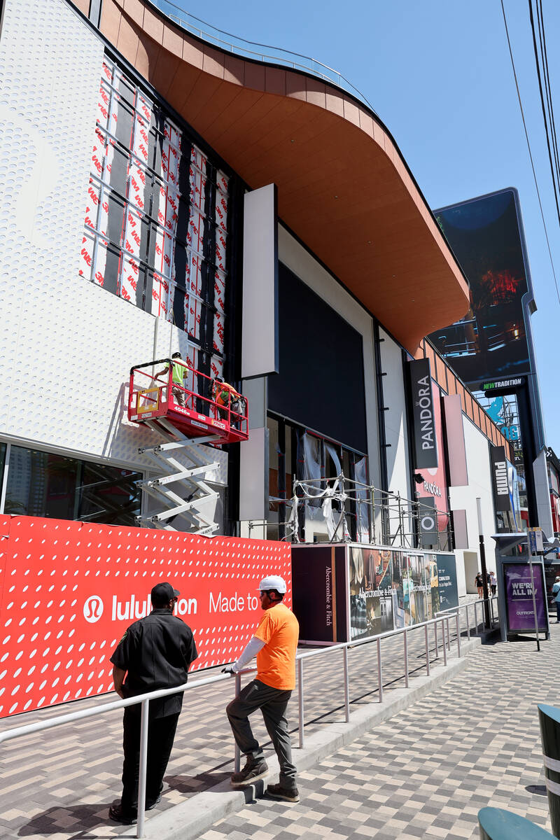 BLVD retail complex is seen on the Strip in Las Vegas Monday, May 19, 2025. (K.M. Cannon/Las Ve ...