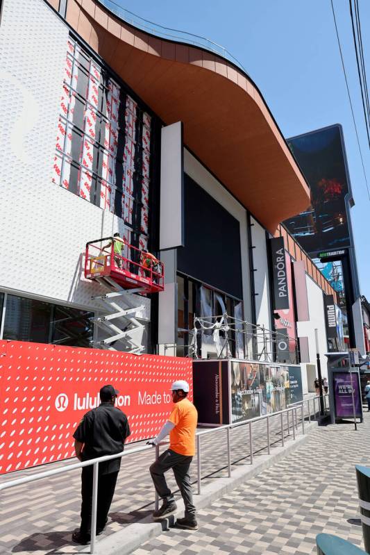 BLVD retail complex is seen on the Strip in Las Vegas Monday, May 19, 2025. (K.M. Cannon/Las Ve ...