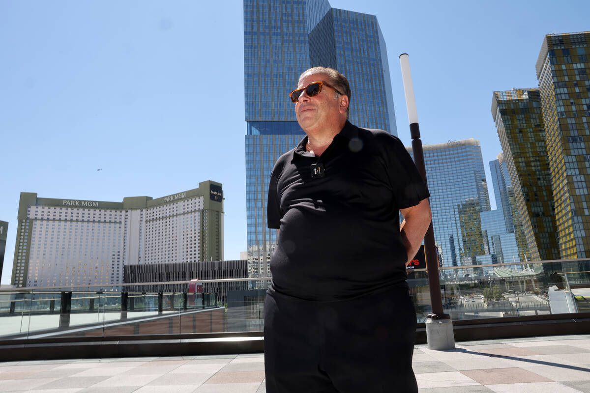 Developer Eli Gindi talks to a reporter on the rooftop deck at the BLVD retail complex on the S ...