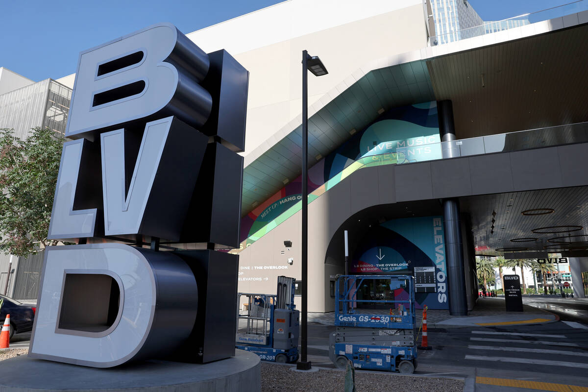 BLVD retail complex is seen on the Strip in Las Vegas Wednesday, May 21, 2025. (K.M. Cannon/Las ...