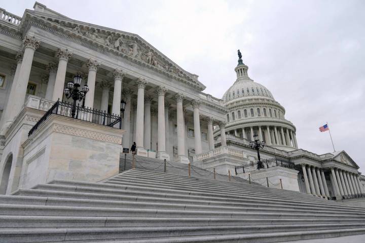 The U.S. Capitol, including the House of Representatives, left, are seen on Thursday, Nov. 14, ...
