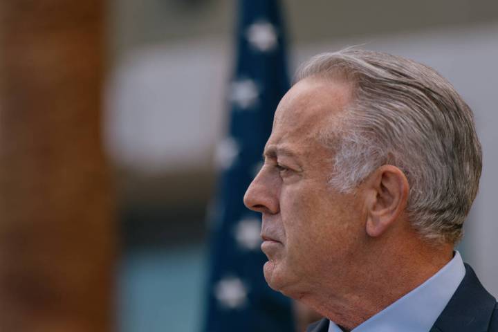Nevada Governor Joe Lombardo on Tuesday, April 1, 2025 in Henderson, NV. (Liv Paggiarino/Las Ve ...