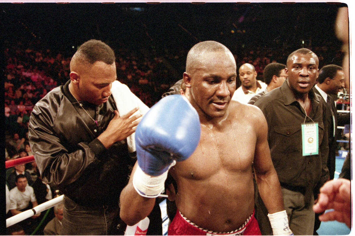 Light heavyweight boxer Mike McCallum is shown in March 1994. McCallum, a former world boxing c ...