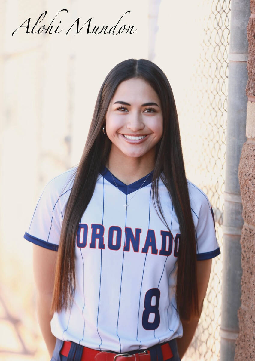 Coronado's Alohi Mundon is a member of the Nevada Preps All-Southern Nevada softball team. (Pho ...