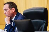 Tim Clausen, VP of regulatory at NV Energy, listens to public comment during a NV Energy consum ...