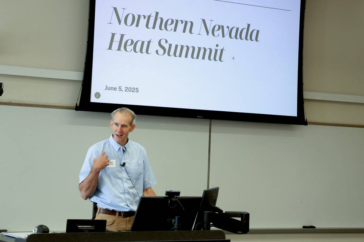 University of Nevada, Reno, professor and State Climatologist Baker Perry opens the Northern Ne ...