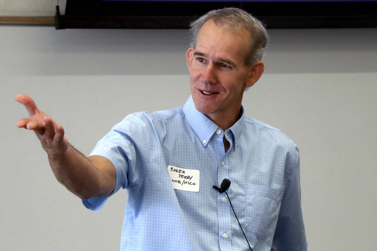 University of Nevada, Reno, professor and State Climatologist Baker Perry opens the Northern Ne ...