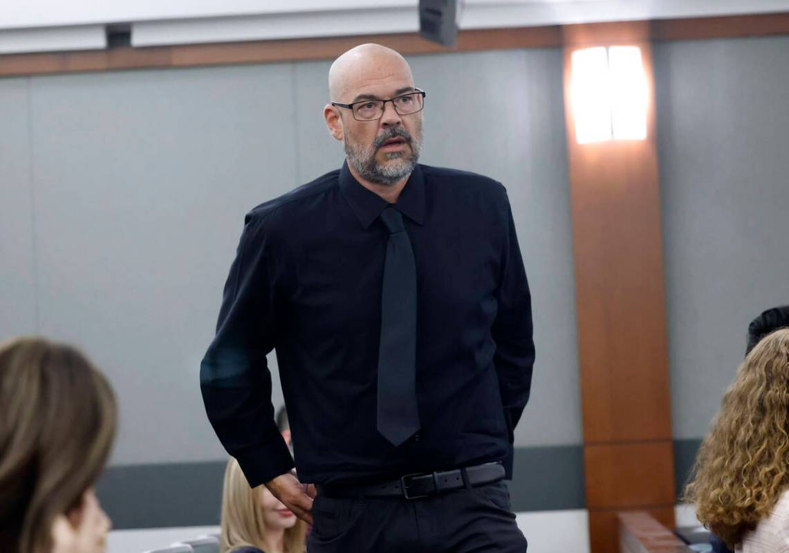 Ghost Adventures Star Aaron Goodwin prepares to read his victim impact statement during the sen ...