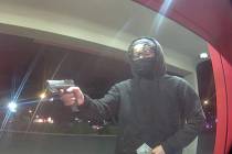 Las Vegas police are asking for the public's help in locating a suspect who allegedly shot a ma ...