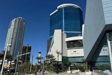 Fontainebleau is seen on the Strip in Las Vegas Saturday, April 6, 2024. (K.M. Cannon/Las Vegas ...
