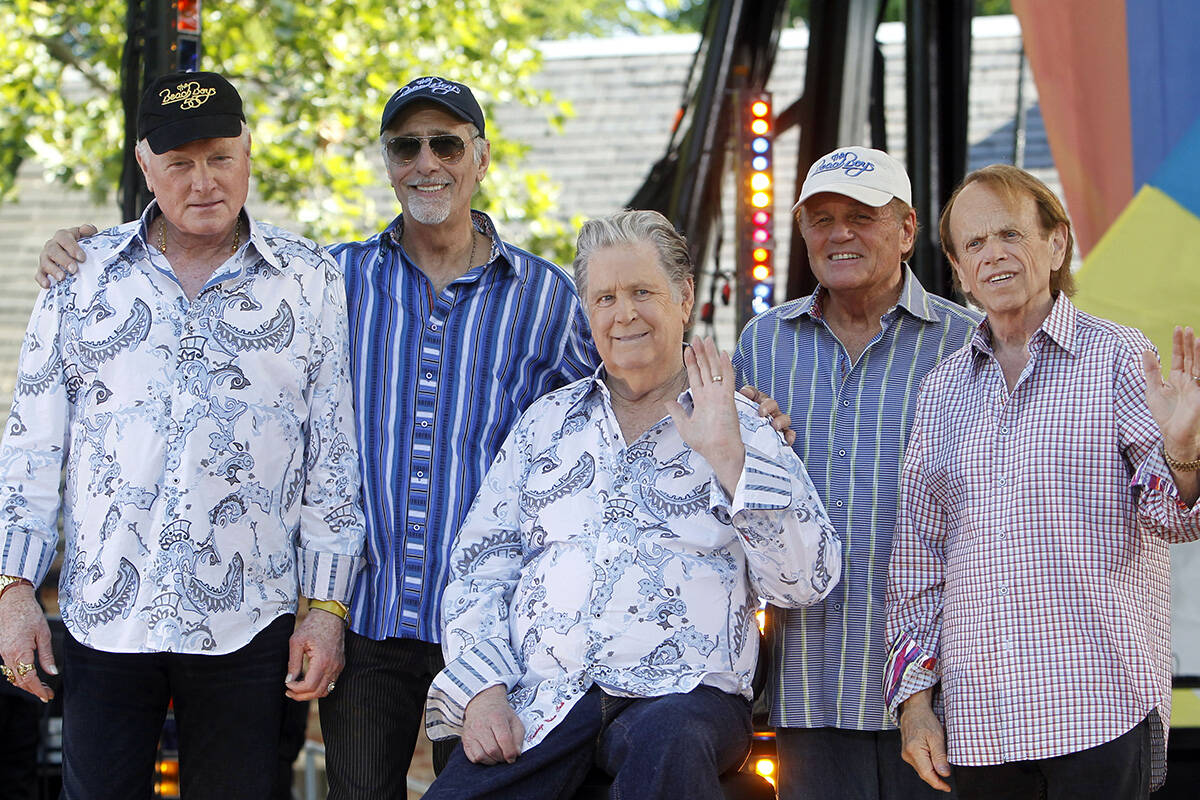 Original members of The Beach Boys, from left, Mike Love, David Marks, Brian Wilson, Bruce John ...