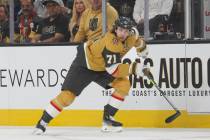 Golden Knights center William Karlsson (71) skates after the puck during the first period of Ga ...