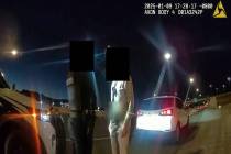 A screengrab of body-camera footage that shows the arrest of Derek Myers on Jan. 9, 2025 (city ...