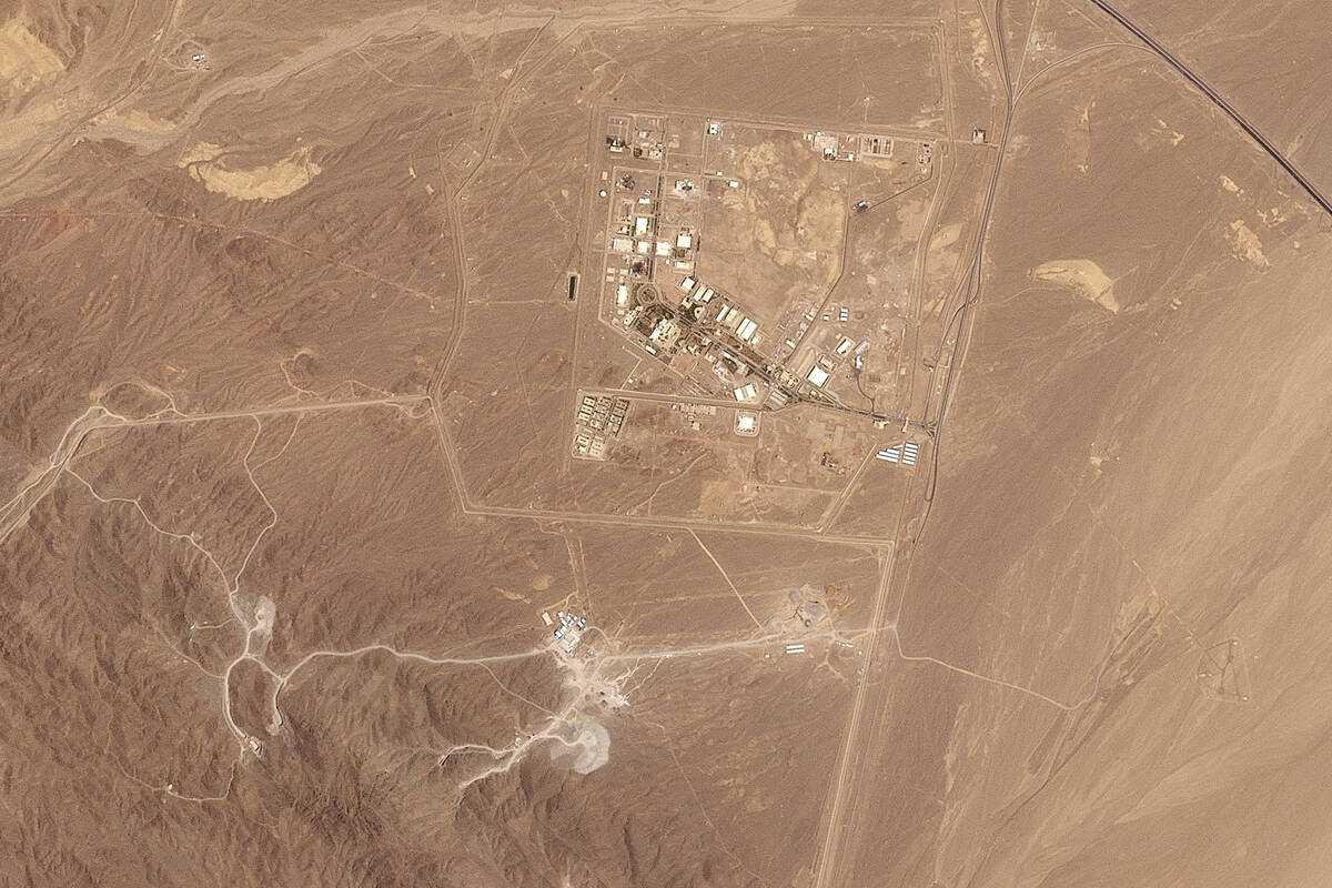 This satellite image from Planet Labs PBC shows the Natanz nuclear enrichment site in Iran afte ...