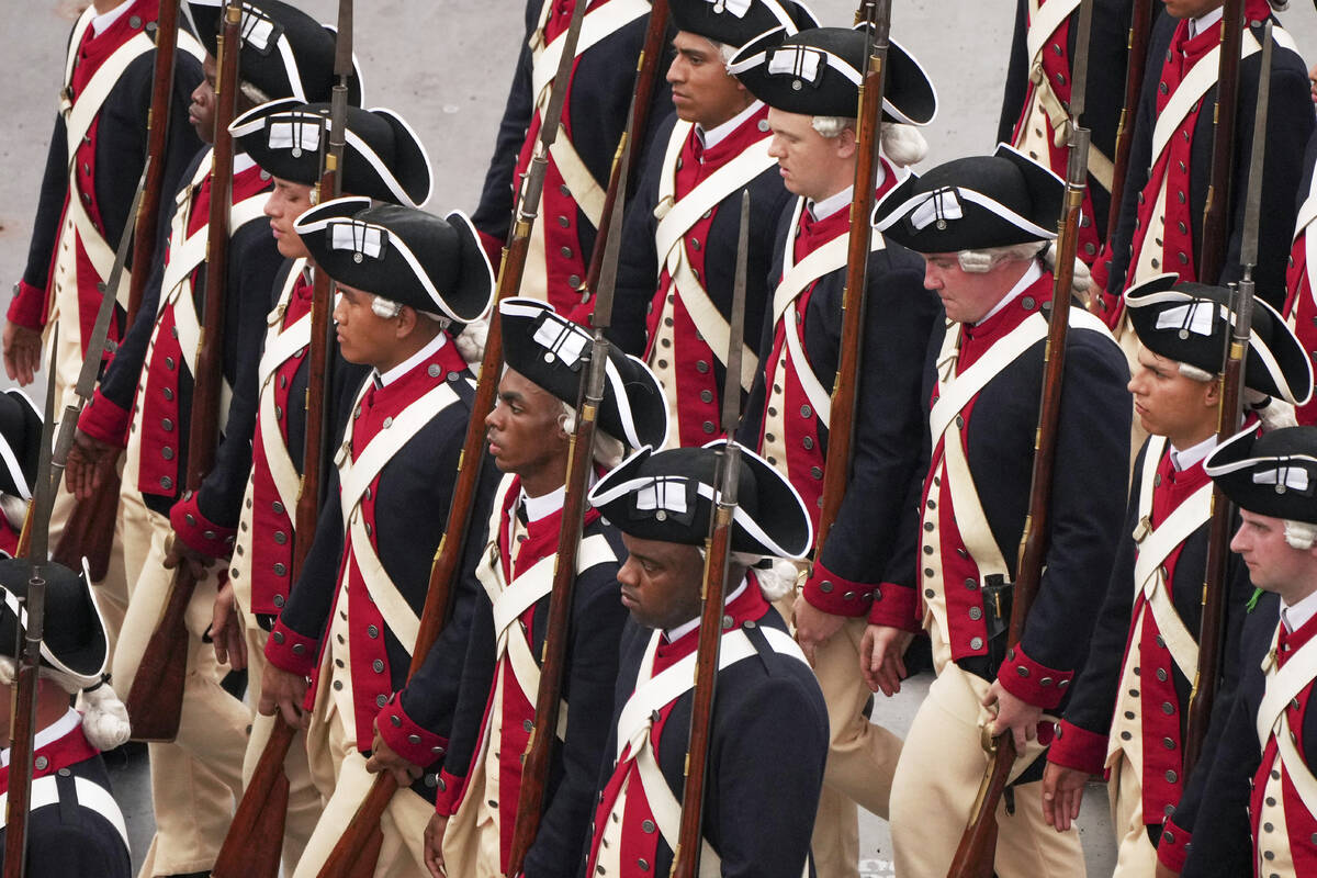 A military parade commemorating the Army's 250th anniversary and coinciding with President Dona ...