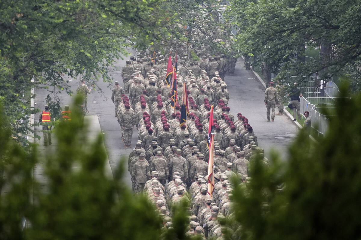A military parade commemorating the Army's 250th anniversary, coinciding with President Donald ...