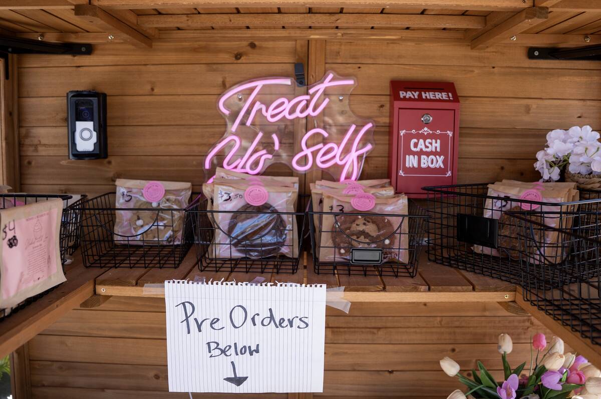 A view of the inside of Mommy n Me Porch Bakery, a stand operated by Aida Serrano outside her h ...