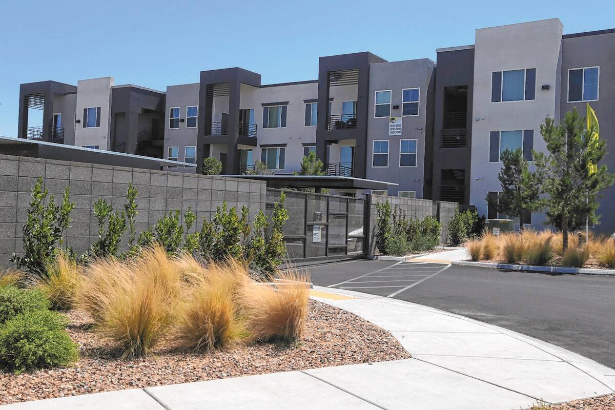 An apartment complex is seen in the Las Vegas Valley in this Review-Journal file photo. (Las Ve ...