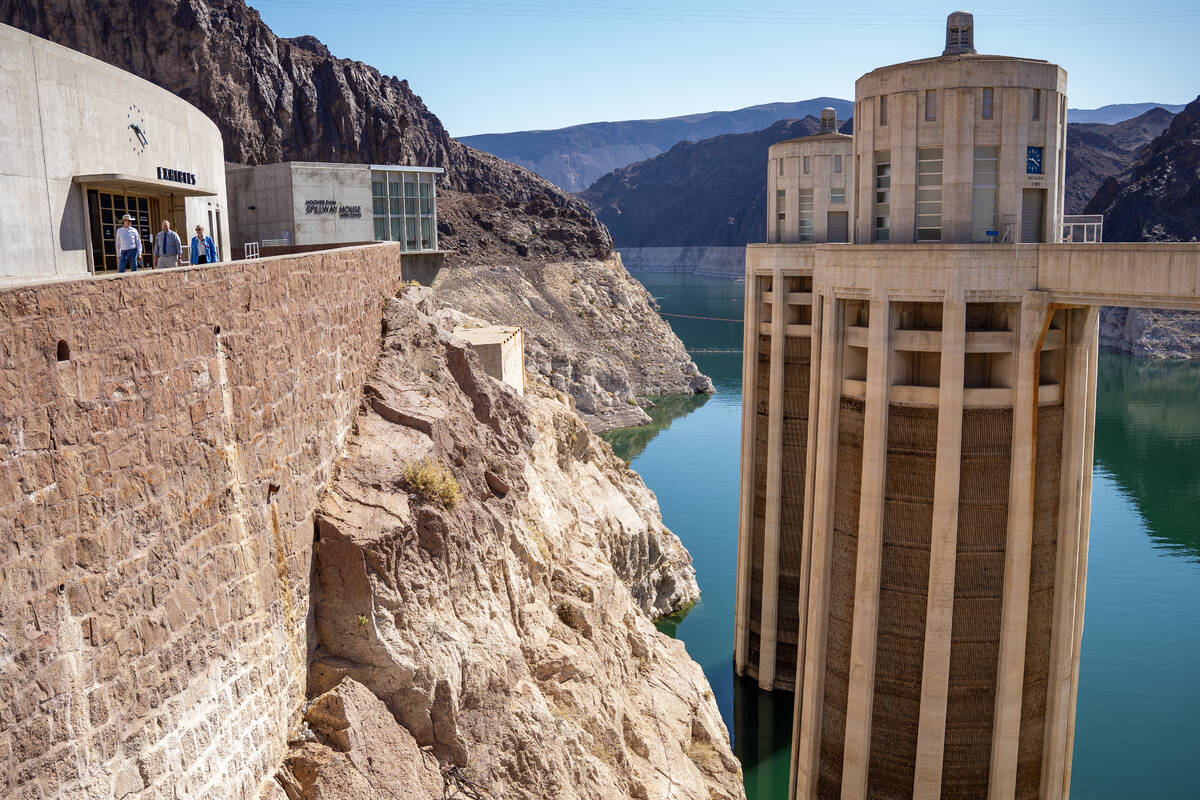 The Hoover Dam during a ribbon-cutting ceremony to mark the opening of the newly renovated Visi ...