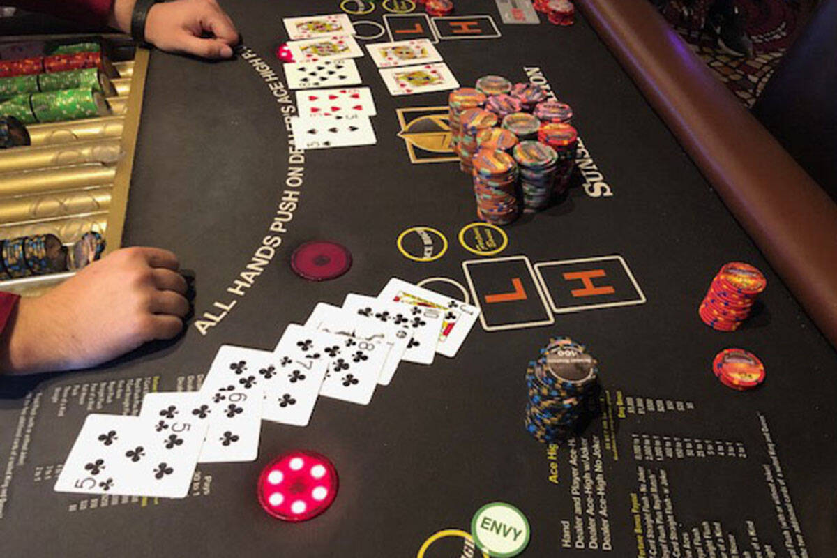 A pai gow player won $417,340 with a seven-card straight flush Sunday, June 8, 2025, at Sunset ...