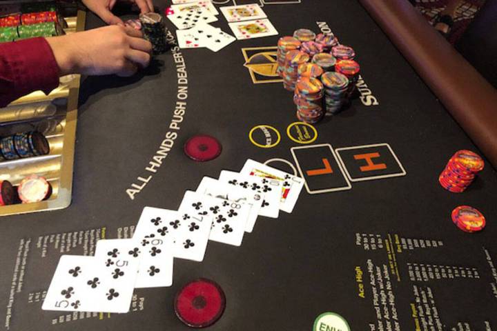 A pai gow player won $417,340 with a seven-card straight flush Sunday, June 8, 2025, at Sunset ...