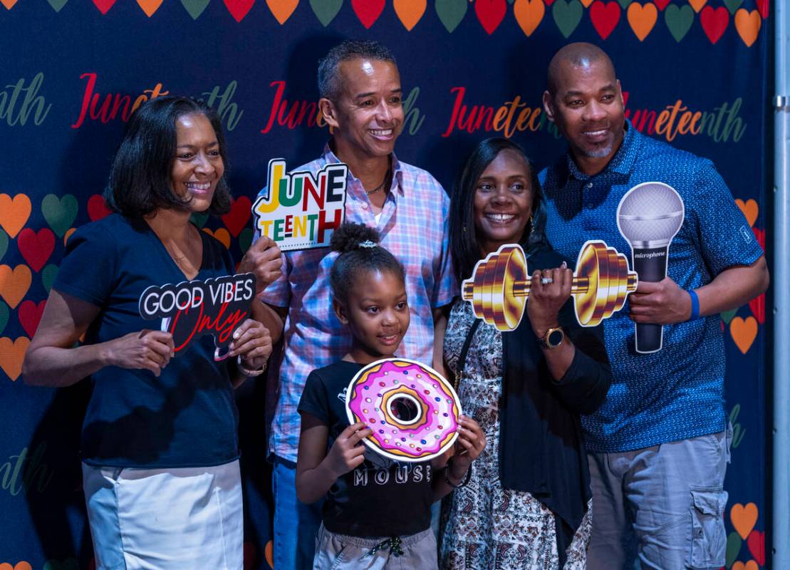 Attendees enjoy the 23rd annual Las Vegas Juneteenth Festival in The Expo at World Market on Sa ...