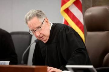 District Judge Ronald Israel presides in court at the Regional Justice Center in Las Vegas Mond ...