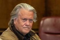 Steve Bannon appears in Manhattan criminal court in New York, Tuesday, Nov. 12, 2024. (AP Photo ...