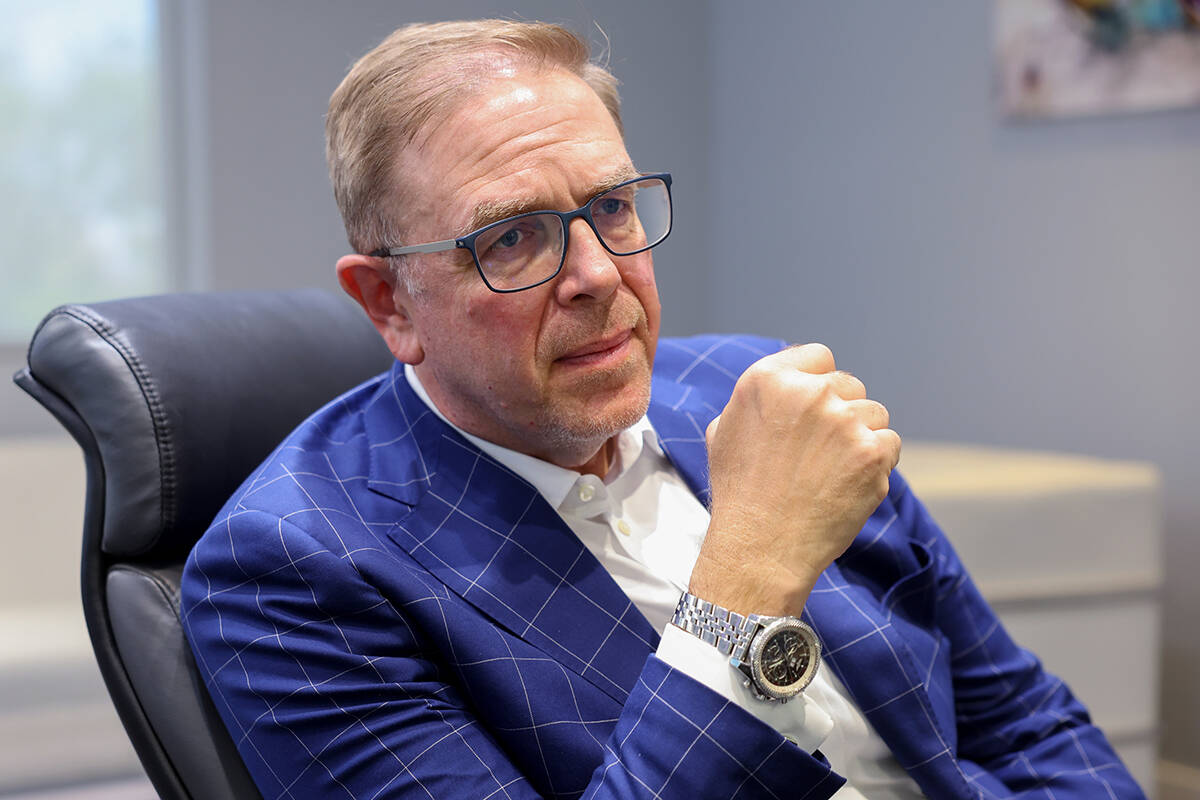 Mike Dreitzer talks to a reporter in Las Vegas Thursday, June 19, 2025. Dreitzer will become th ...