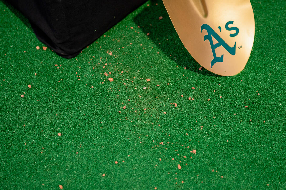 The groundbreaking ceremony for the Athletics new ballpark took place in Las Vegas Monday morni ...
