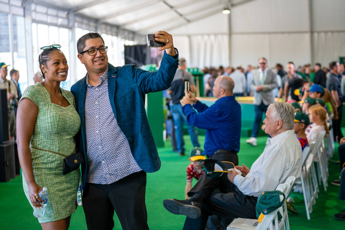 The groundbreaking ceremony for the Athletics new ballpark took place in Las Vegas Monday morni ...