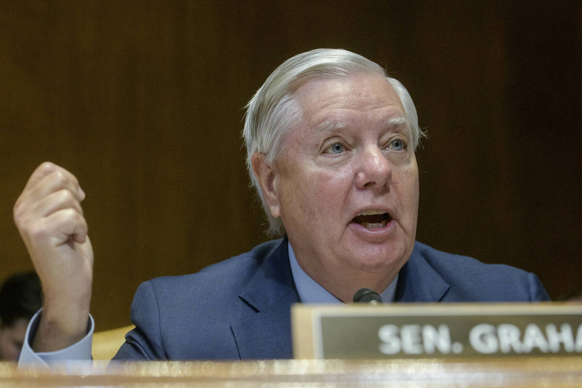 Sen. Lindsey Graham, R-S.C., questions Secretary of Defense Pete Hegseth during a Senate Commit ...