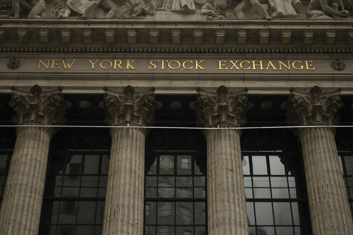 The facade of the New York Stock Exchange is seen, Wednesday, June 18, 2025, in New York. (AP P ...