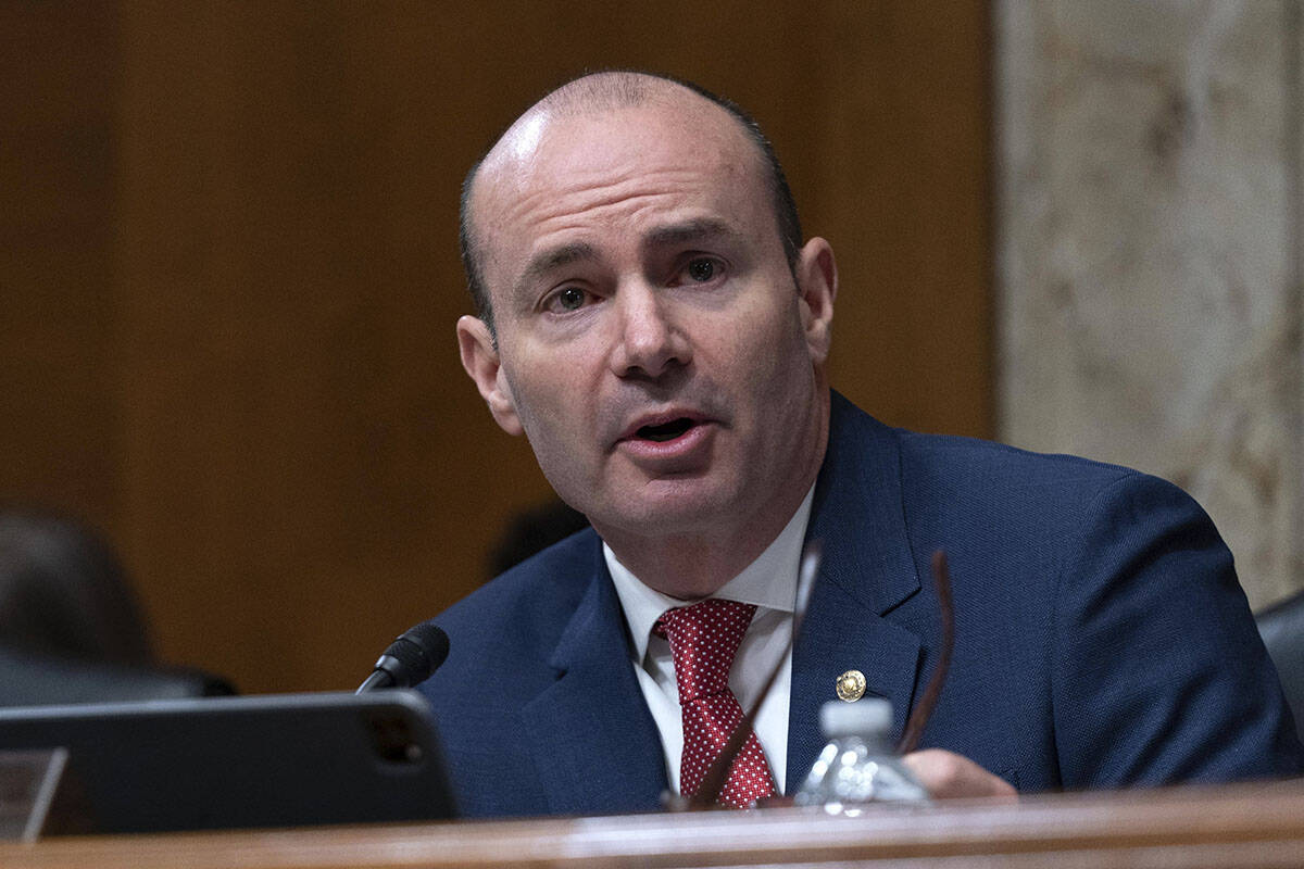Sen. Mike Lee, R-Utah, Chairman of the Senate Energy and Natural Resources Committee, speaks du ...