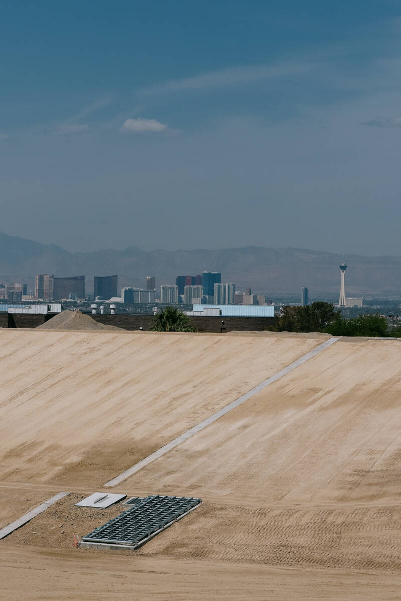 Construction continues on the site of the future Jim McGaughey Detention Basin on Tuesday, June ...